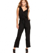 Ease into fashion's jumpsuit craze with this chic, wrap style from Jessica Simpson!