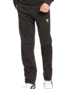 Pick up the pace of your active style with these comfortable Ferrari track pants from Puma.