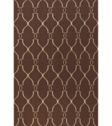 Stunning in its simplicity, this artist-designed area rug from Surya brings a calming beauty to any area in your home. Interlocking lines crisscross against a soft brown background, creating a chic lattice-like pattern that's stylishly simple.