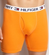 The classic style you love from the designer you trust. These Tommy Hilfiger boxer briefs will give you the support you need.