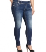 Snag the look of jeans and the comfort of leggings all in one style with Seven7 Jeans' plus size jeggings-- they're must-haves for the season!