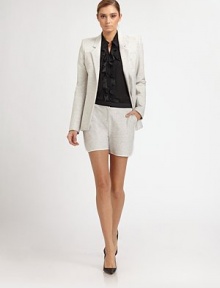 EXCLUSIVELY AT SAKS. Soft cotton, tailored in a flat-front silhouette and finished with a contrast waistband and contrast piping.Contrast waistbandZip fly with hook-and-bar closureSide slash pocketsContrast pipingBack welt pocketsSilk liningInseam, about 5¼94% cotton/4% lycra/2% polyesterDry cleanMade in USA of Italian fabricModel shown is 5'10½ (179cm) wearing US size 4. EXCLUSIVELY AT SAKS. Soft cotton, tailored in a flat-front silhouette and finished with a contrast waistband and contrast piping.Contrast waistbandZip fly with hook-and-bar closureSide slash pocketsContrast pipingBack welt pocketsSilk liningInseam, about 5¼94% cotton/4% lycra/2% polyesterDry cleanMade in USA of Italian fabricModel shown is 5'10½ (179cm) wearing US size 4.