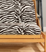 Let the ultra-soft look and feel of this velvet zebra print futon cover update your futon like a second skin! Crafted by Sure Fit, this futon slipcover features a hidden back zipper for a sleek appearance that also makes it effortless to clean.