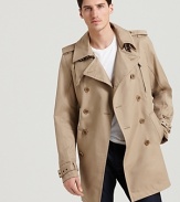No need to wish the rain away with this handsome trench from Diesel, outfitted with thoroughly modern details that stay true to the classic double-breasted silhouette.