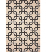 Chain-link chic! Liora Manne combines hand-hooking and hand-tufting techniques to achieve the rich, textural surface of this oatmeal and black indoor/outdoor rug from the Spello collection. UV stabilized to minimize fading, the elegant and durable rug is sure to please. Hose off for easy cleaning.