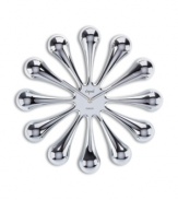 A blast from the past, this fantastically retro timekeeper from Opal Clocks boasts a polished chrome finish and groovy astro shape that's undeniably chic. Fun for the kitchen, office or kids' room.