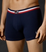 Showcase your red, white and blue style with these patriotic boxer briefs from Ralph Lauren.