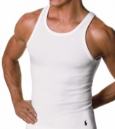 This comfortable, form-fitting tank offers a comfortable foundation for a dressed-up or laid-back look.