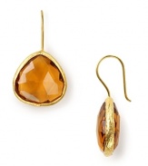 Coralia Leets' charming teardrop earrings feature gold wire framing faceted quartz.