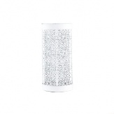 Add a stylishly contemporary note to your table with this punched-metal hurricane that catches the light beautifully.