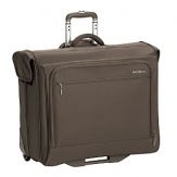 Unlike many garment bags, this superlight option has smooth wheels and a trolley handle to make it easy to arrive at your destination without a wrinkle. It's constructed of Ny-tec material backed with a vapor barrier and a fully integrated lightweight memory frame for structure and strength.