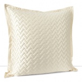 Quilted silk and cotton satin impart a rich sheen to this chevron patterned euro sham.