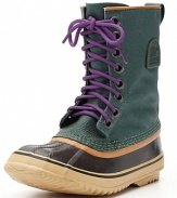 A hardy mix of canvas and rubber stylishly protects your toes from icy elements. By Sorel 1964.