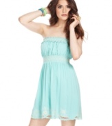 With its smocked style and super sweet embroidery, this dress from American Rag is a delightfully girlish number!
