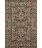 Grand-scale style rich with meticulous details. This elegant area rug from Karastan interprets timeless designs in a fresh, crisp palette of soft blue hues, woven from lush nylon that delivers softness underfoot and superb resistance to everyday wear.
