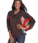 A chic surprise is waiting in the wings...the batwing sleeves of Style&co.'s cowlneck sweater, that is!