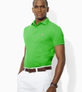 Short-sleeved polo shirt cut for a trim, modern fit with a shorter hem and higher armholes than the classic. (Clearance)