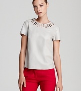 Articulated in supple leather, this DIANE von FURSTENBERG top features intricate cutout details for a seriously modern design.