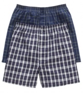 If cool comfort's the name of your game, then you've got to step right into these roomy plaid boxers from Jockey.