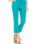 Enjoy capris year round with Style&co.'s stretch pants! A bright color perks up your wardrobe instantly.