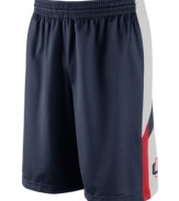 Get your game on while supporting your favorite NCAA team with these Connecticut Huskies basketball shorts featuring Dri-Fit technology from Nike.