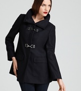 Infuse your outerwear repertoire with youthful spirit in this Bloomingdale's Exclusive BASLER coat, sporting a swingy silhouette and gleaming toggles for playful polish.