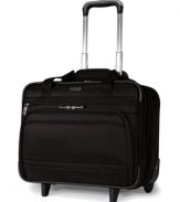 Tailored to the traveler's needs, this Samsonite rolling tote is designed with a slender, streamlined shape that doesn't compromise capacity. Lightweight even when loaded, it features plenty of organizational space, including a padded laptop compartment to keep your tech stuff safe. 10-year limited warranty. Qualifies for Rebate