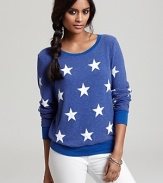 Bright stars lend patriotic punch to this slouchy WILDFOX sweatshirt.