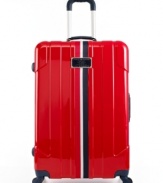 Toughen up! Crafted from composite polycarbonate with an aircraft aluminum handle, this suitcase handles travel's wear and tear like a pro and glides effortlessly through busy airport terminals on four easy-glide spinners. A fully-lined interior is packed with thoughtful amenities, like a heavy-duty wet pocket, organizational features and more! Qualifies for Rebate