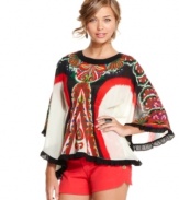 Global style is in full effect on this printed caftan from Rampage! For a look that boasts all the more color, team the top with a pair of bright shorts!