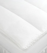 Fall into supreme softness. This featherbed from Charter Club features a plush 300-thread count cotton cover and lofty goose feather fill for a cozy and comfortable night's sleep. Baffle box construction prevents shifting of the fill and top handles make it easy to fluff. Finished with a 3 gusset.