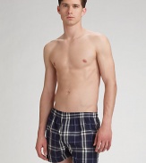 The coveted check pattern is rendered in supremely soft cotton with an elastic waistband. One-button fly Machine wash Imported