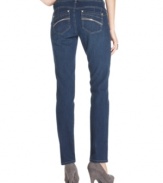 Special curve-enhancing seams at the back and a slimming straight-leg make these petite jeans from a Style&co. a perennial favorite!
