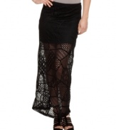 A little knit goes a long way in this fishnet maxi skirt from American Rag -- a cool accompaniment to your sky-high platforms!