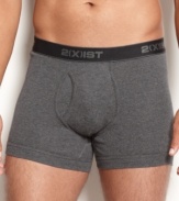 2(x)ist named this boxer brief The Essential for a reason: Constructed without a back seam and made with a hip-high rise, the fit is comfortable enough to wear under anything from favorite jeans to full-on business attire.