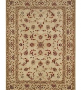 Presenting a intricate floral detail upon a soft ivory ground, the Premier area rug from Dalyn reinvents a beautiful Persian rug design for the Modern home. Made in Egypt of durable polypropylene and shimmering polyester fibers, it provides any room with captivating texture and added dimension.