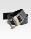 Italian calfskin leather with a signature engraved-logo buckle.LeatherAbout 1¼ wideMade in Italy