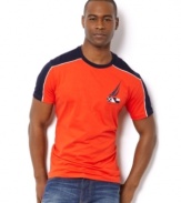 Let this slim-fit t-shirt from Nautica accent your lean look this summer.