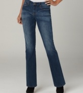 For a classic bootcut silhouette in a very wearable wash, check out the Sofia from Lucky Brand Jeans. Fitted through the hips and thighs with vintage distressing, these are sure to become your new favorite!