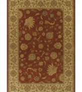 Evoking the strong look of ancient Tabriz rug designs, the Premier area rug from Dalyn is woven with intricate floral medallions in rich copper. Made in Egypt of durable polypropylene and shimmering polyester fibers, it provides any room with captivating texture and added dimension.