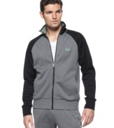 Enhance your sport style with this light weight track jacket from Hugo Boss GREEN.