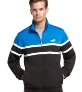 Top off your athletic look with this track jacket from Puma and embolden your sport style. (Clearance)