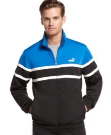 Top off your athletic look with this track jacket from Puma and embolden your sport style. (Clearance) Top off your athletic look with this track jacket from Puma and embolden your sport style. (Clearance)