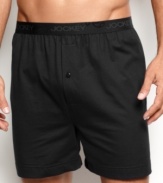 Stick to your comfort zone. Two-pack of elastic-waist boxer shorts in soft cotton knit incorporating the Jockey staycool technology that's proven to help skin feel up to three degrees cooler.