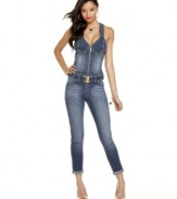 Baby Phat's jumpsuit is jean-ious! Pair it with metallic heels for a look that is sure to have all eyes on you!