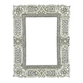 Olivia Riegel White Czarina frame. Inspired by the treasures of The Hermitage, this luxurious frame is lovingly embellished with white enameling, faux pearls, and Swarovski crystals.