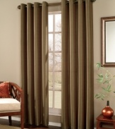 Explore new style territory with the Meridian window panel, featuring a subtle tonal jacquard pattern of small squares for a contemporary, yet casual appeal. Hang using grommets only.