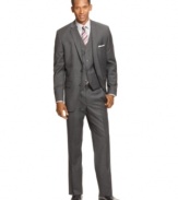 Inspired by timeless suit styles, this three-piece suit from Alfani RED offers the best mix of classic sophistication and modern style.