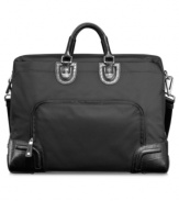 Packed with style & sophistication, this sporty upgrade combines dependable durability with professional, feminine detailing. Classic embossed leather trim defines the exterior, while a laptop sleeve, removable accessory pouch, jewelry & media pockets and more create an always prepared interior. 5-year warranty.