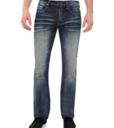 Fade in. With chilled-out fading on the legs, these jeans from Buffalo David Bitton are just right to hit the weekend.